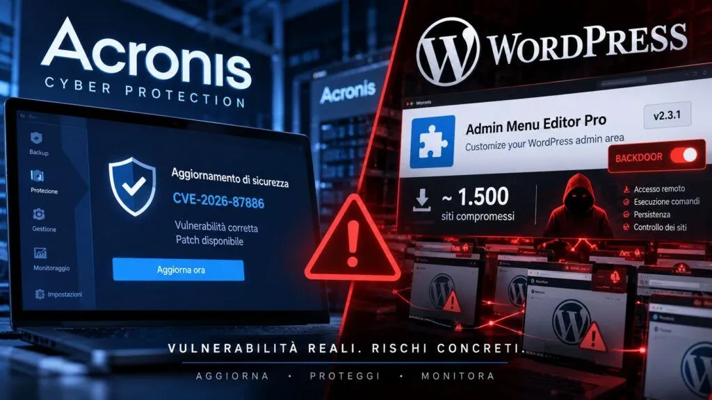 Acronis sotto exploit e WordPress backdoor: plugin fidati diventano il punto d’ingresso