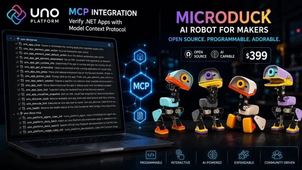 Uno Platform porta MCP nelle app .NET: Microduck apre l’AI fisica