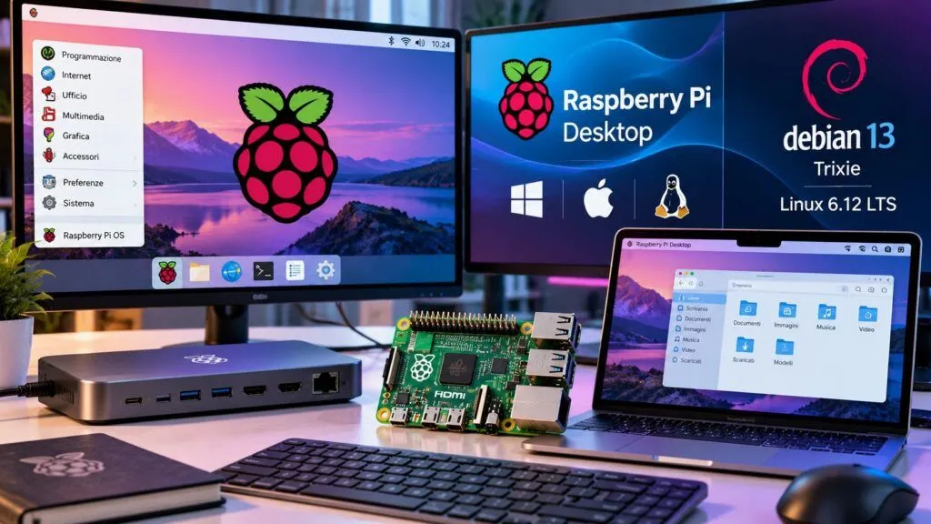 Raspberry Pi OS rinnova il desktop e porta Trixie anche su PC e Mac