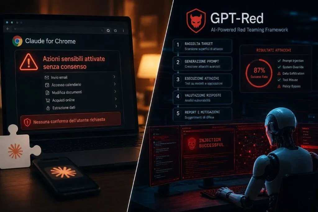 Claude per Chrome espone gli agenti AI, OpenAI risponde con GPT-Red