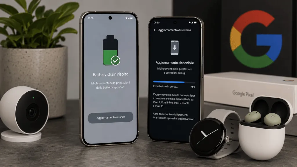 Google corregge il battery drain dei Pixel con l’aggiornamento di luglio