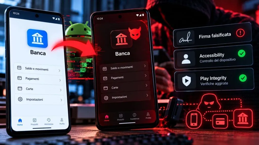 Hirudo sostituisce le app bancarie Android per aggirare Play Integrity
