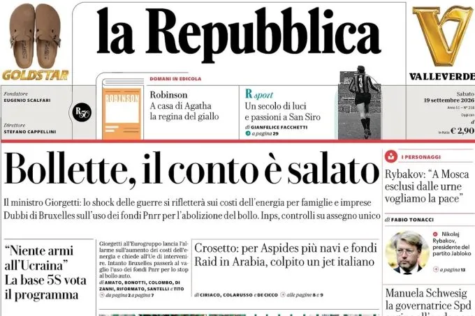 Le prime pagine di oggi