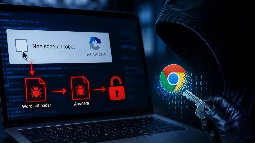 ClearFake usa WordlistLoader per distribuire Amatera e aggirare EDR e Chrome ABE