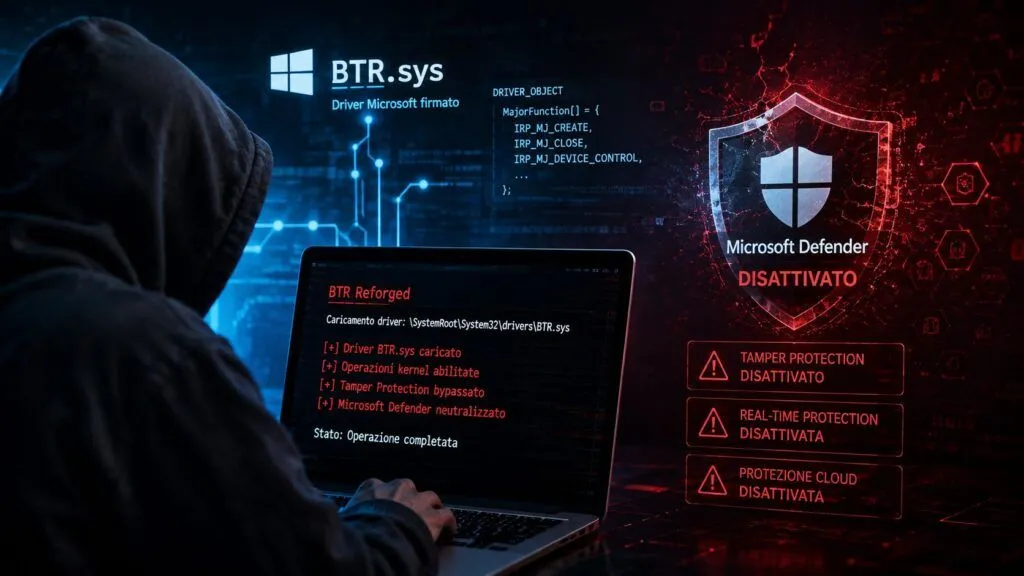 BTR Reforged trasforma il driver di Defender in un’arma kernel contro EDR e antivirus