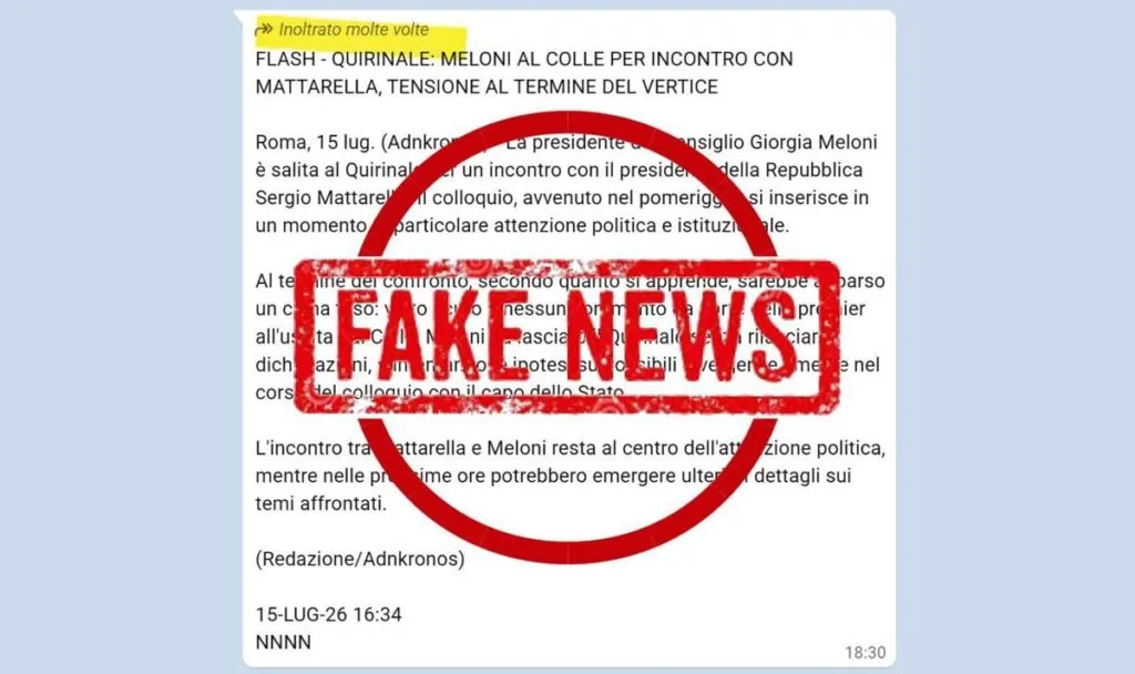 Falso lancio Adnkronos in chat giornalisti annuncia Meloni al Quirinale, Desario: “Fatto grave, denunciamo”