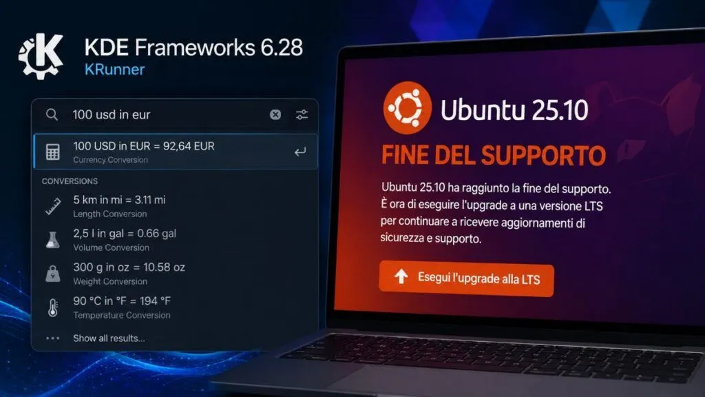 Addio Ubuntu 25.10: PC a rischio senza questo upgrade. E KDE 6.28 stravolge il launcher