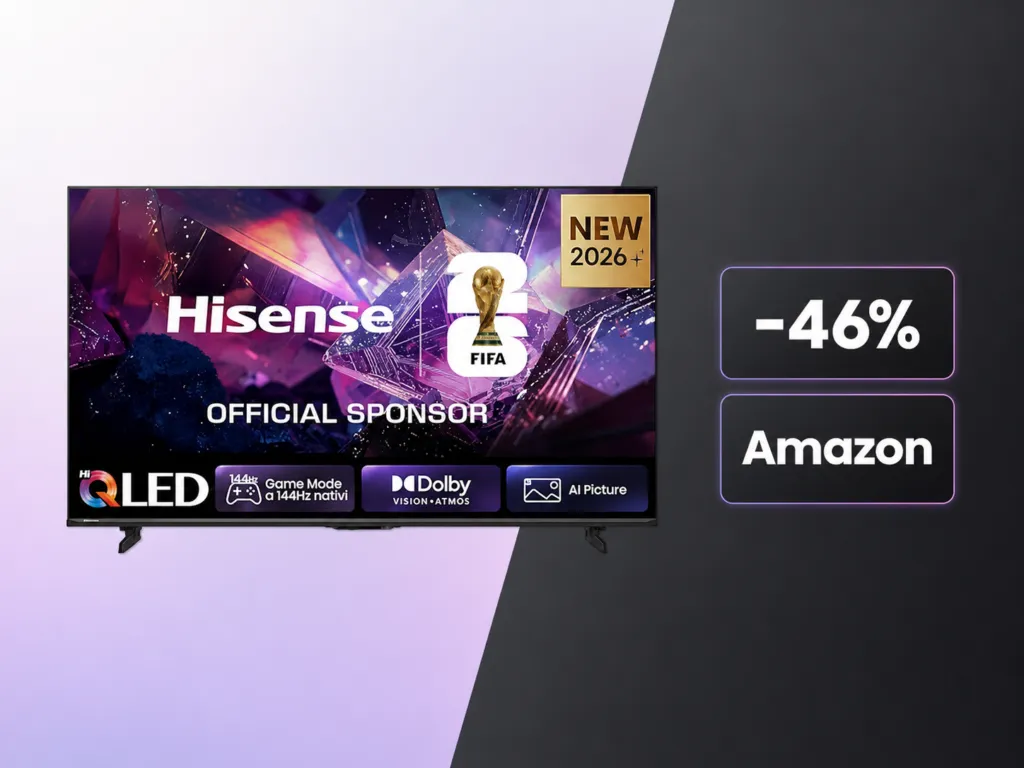 TV QLED 85 pollici al minimo storico: Hisense 85E7S PRO crolla a 758€ su Amazon (-46%)