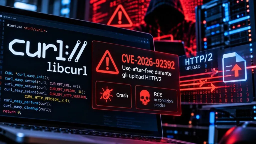curl 8.23 corregge una falla HTTP/2 che può diventare RCE sul client