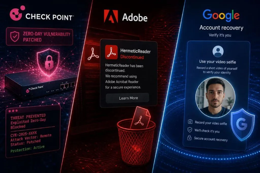 Check Point sotto attacco, Adobe espone WhatsApp e Google cambia il recupero