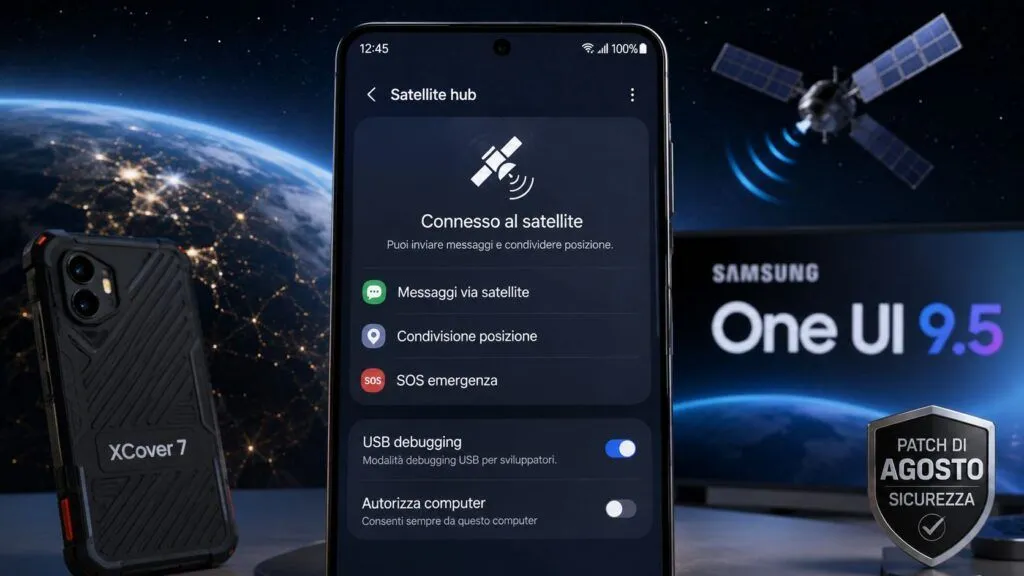 One UI 9.5 prepara satellite e USB sicuro mentre Samsung aggiorna i Galaxy