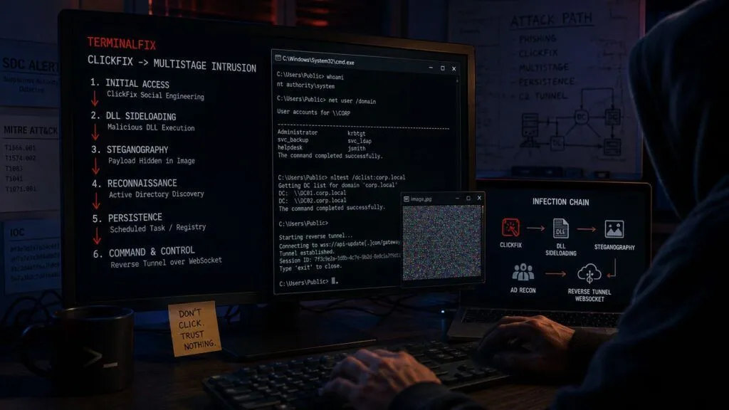 TerminalFix evolve ClickFix: falso CAPTCHA apre un reverse tunnel nella rete aziendale