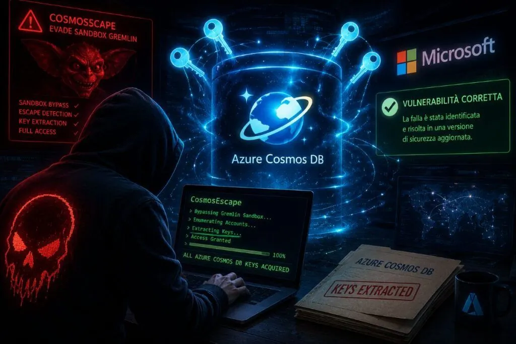 CosmosEscape espone ogni database Azure Cosmos DB con una chiave globale