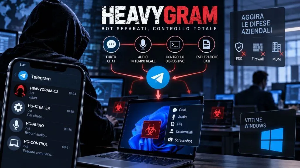 HEAVYGRAM usa Telegram come C2: lo spyware iraniano isola ogni vittima in un bot