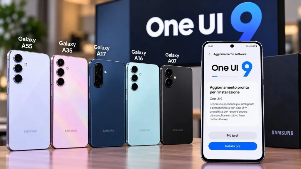 One UI 9 stabile su Galaxy A55, A35, A16, A17 e A07: Italia ancora in attesa