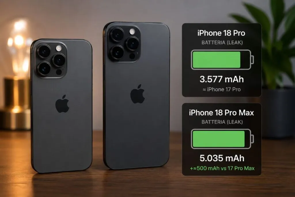 Delusione iPhone 18 Pro: batteria al palo, ma il Pro Max fa un salto di 500 mAh (I leak)