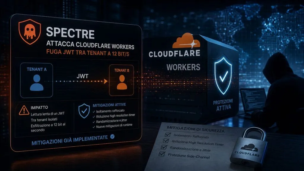 Spectre buca Cloudflare Workers: JWT sottratto tra tenant a 12 bit al secondo