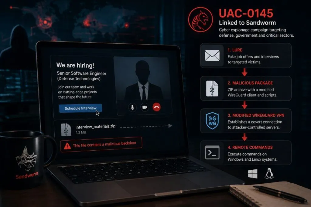 Sandworm usa falsi colloqui e una VPN trojanizzata contro gli IT ucraini