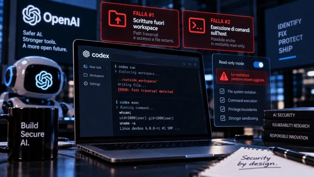 OpenAI Codex evade la sandbox: due falle portano i comandi direttamente sull’host