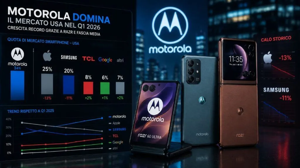 Mercato USA: Crollano Apple e Samsung, esplosione titanica per Motorola
