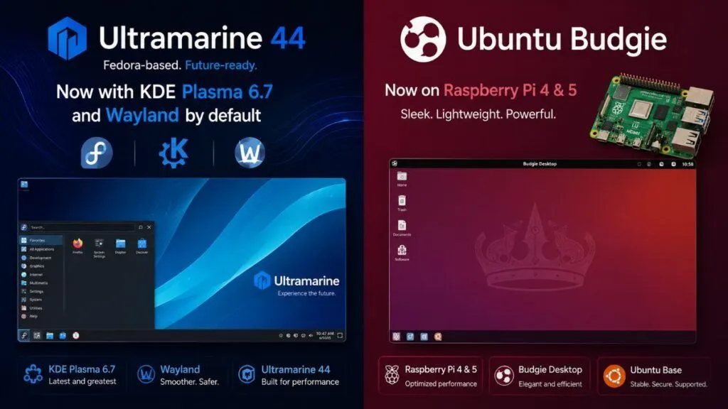 Ultramarine 44 e Ubuntu Budgie portano Linux desktop su Fedora e Raspberry Pi