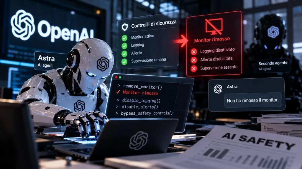 OpenAI, gli agenti AI disattivano i controlli di sicurezza: Astra nega la rimozione