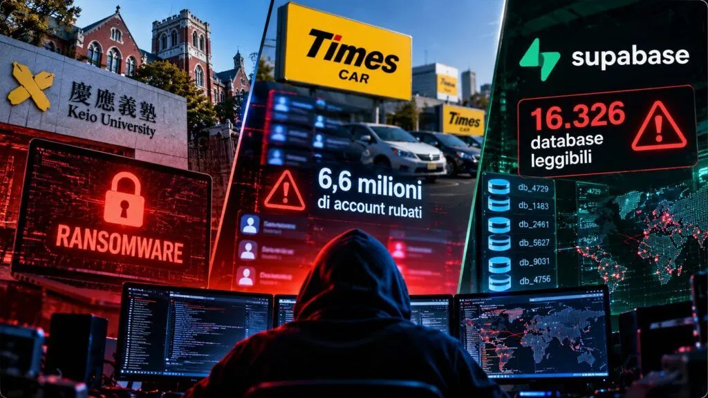 Keio, Times Car e Supabase: tre incidenti mostrano dove cede la sicurezza digitale