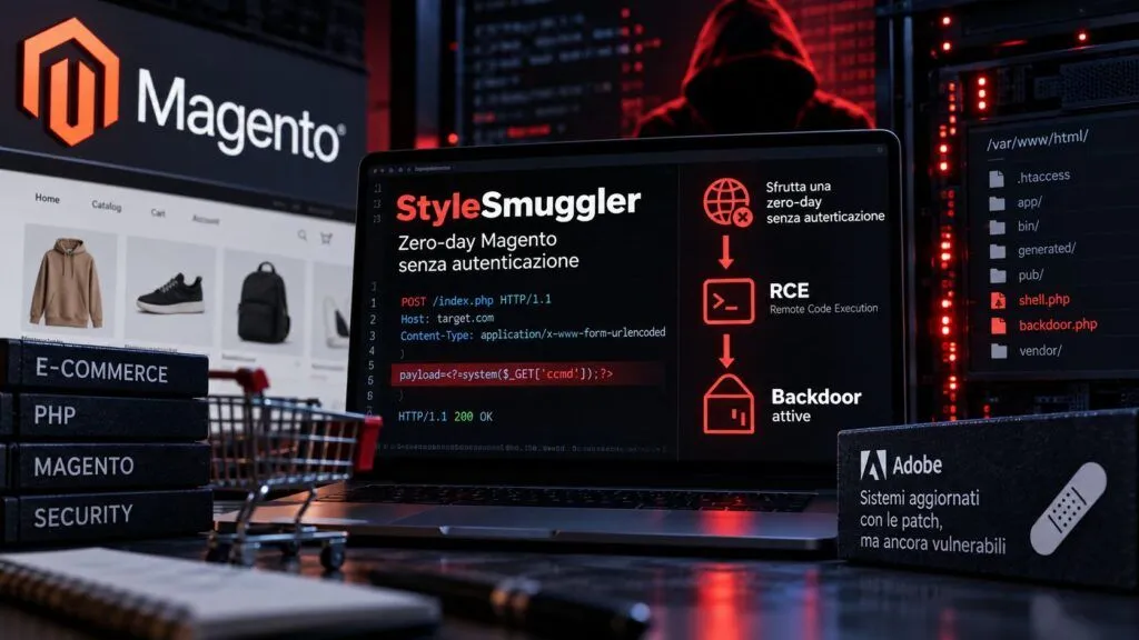 StyleSmuggler buca Magento: zero-day RCE installa backdoor nei negozi online