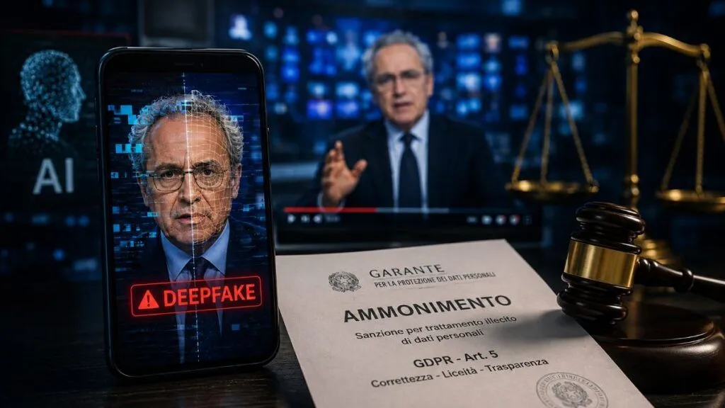 Garante privacy ferma i deepfake di Mentana a Striscia la Notizia