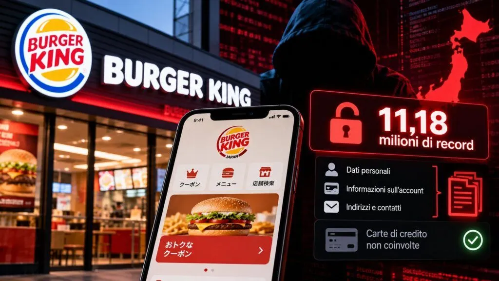 Burger King Japan, violati 11,18 milioni di record dell’app: dati esposti