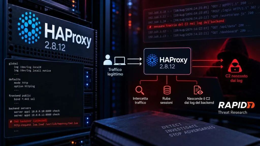 Ted backdoor trasforma HAProxy in un C2 invisibile e intercetta il traffico web