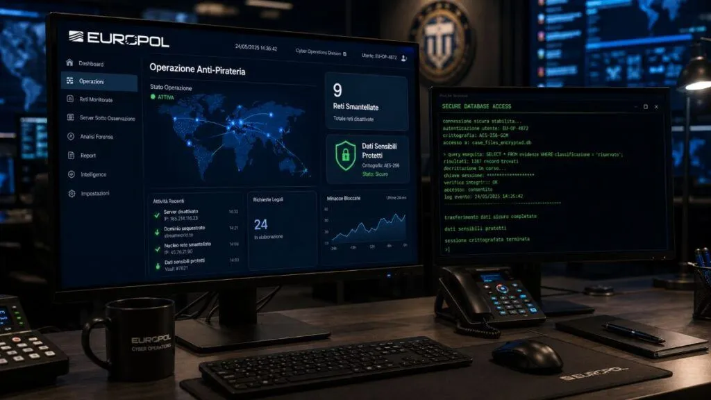 Maxi-retata Europol: distrutte 9 reti di streaming pirata! E in Spagna cade il re dei doxer
