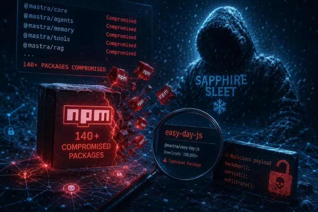 Sapphire Sleet compromette 140 pacchetti npm Mastra con un attacco supply chain