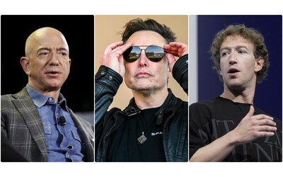 I tre uomini più ricchi del mondo Bezos, Musk e Zuckerberg insieme all’Inauguration Day. Insieme possiedono 884 miliardi