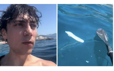 Matteo Paolillo vede un assorbente galleggiare nel mare di Positano e sbotta Mi devo mettere io con il retino