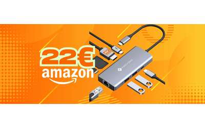 Hub USB C 8 in 1 per avere tutte le porte che desideri spendendo pochissimo