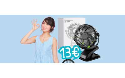 Mini ventilatore portatile con clip e USB a soli 13 su Amazon