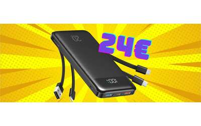 Power Bank da 20000 mAh con 4 cavi integrati a prezzo imperdibile 24