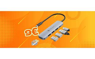 Solo 9 su Amazon per questo Hub con 3 USB HDMI e PD da 100W