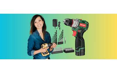 Trapano avvitatore a batteria accessoriato dal prezzo ridicolo 50